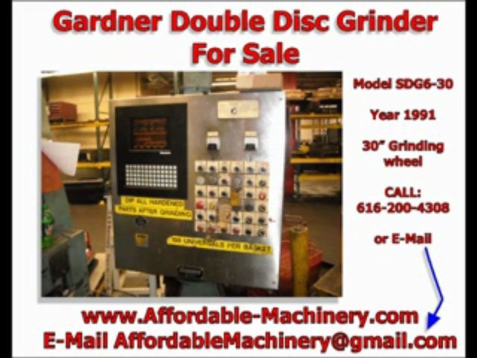 Gardner Double Disc Grinder - Used For Sale