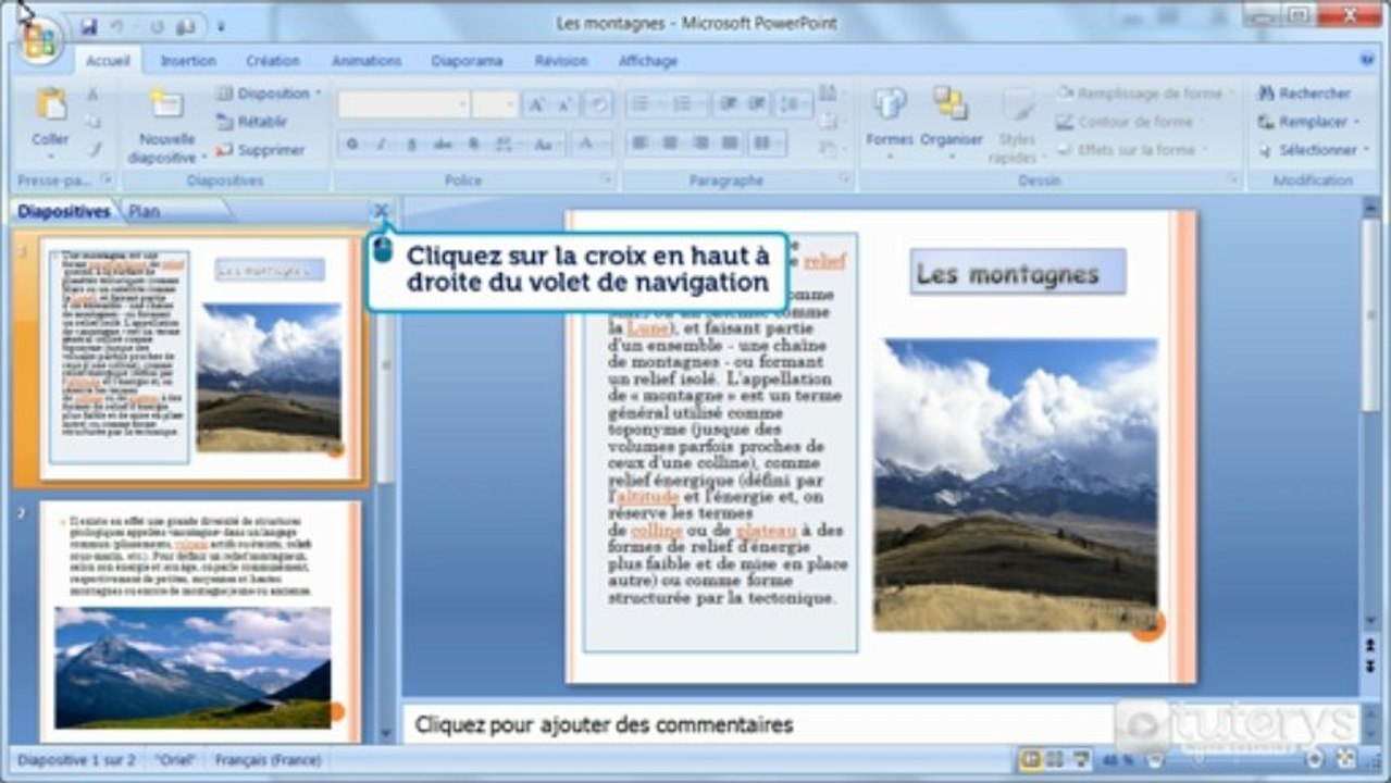 Comment gérer son espace de travail avec PowerPoint 2007 ?