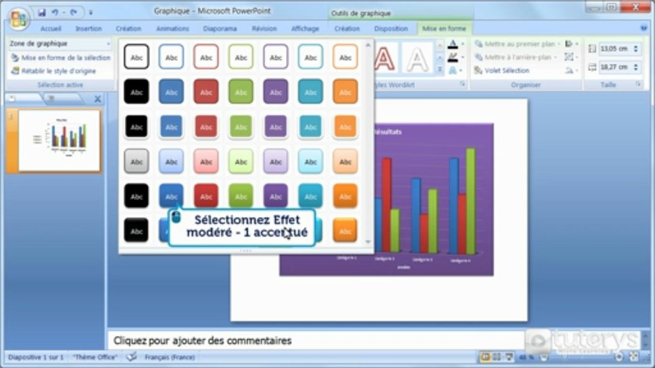 Comment mettre en forme un graphique avec PowerPoint 2007 ?