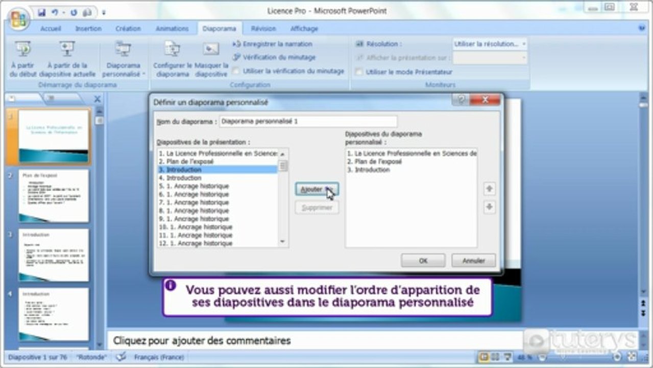 Comment configurer le mode diaporama avec PowerPoint 2007 ?