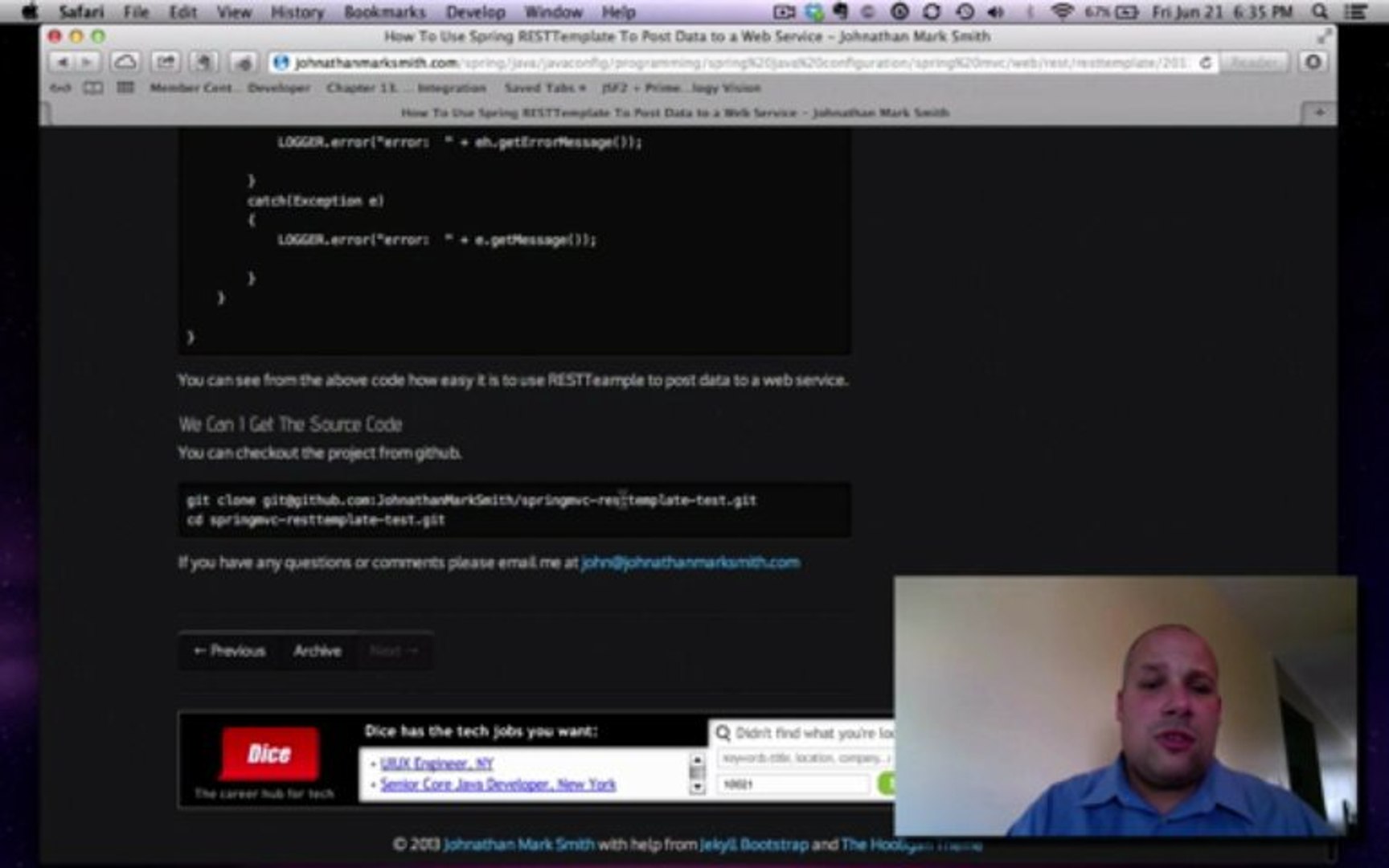 ⁣How To Use Spring RESTTemplate To Post Data to a Web Service by Johnathan Mark Smith