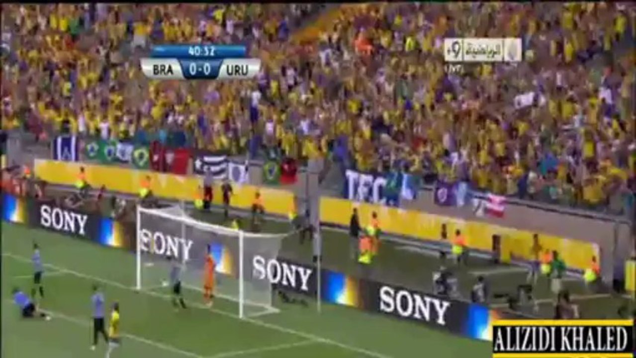 البرازيل 1-1 اوروجواى - هدف البرازيل الاول [ 26-6-2013 ] كأس القارات - HD