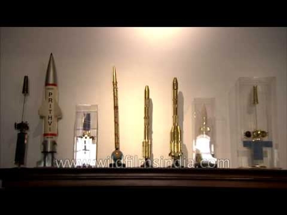Model rockets inside Rashtrapati Bhavan museum