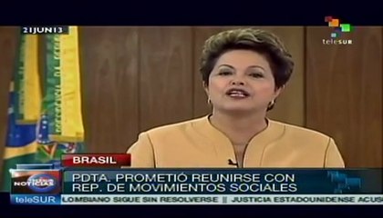 Dilma Rousseff prometió reunirse con movimientos sociales de Brasil