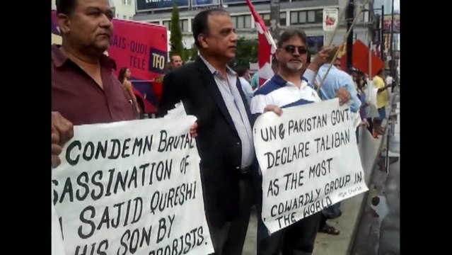 Protest demonstrations by MQM Canada against brutal killing of MPA Sajid Qureshi and his son by Taliban