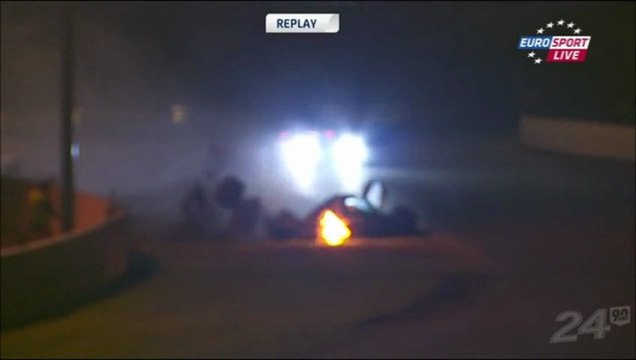 24h du Mans 2013 Massive crash Burgess