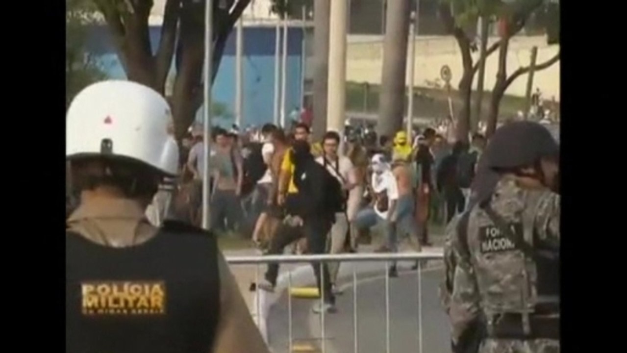 Tear gas fired near Brazil soccer stadium