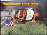 Car accident at Pedda Amberpet outer ring road