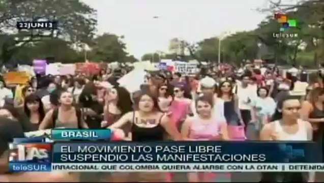 Suspenden marchas en Brasil pues grupos conservadores los infiltran