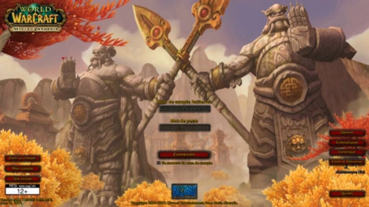Mists of Pandaria : Ecran de login et musique d'accueil