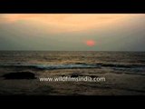 Time lapse of Arabian Sea at sunset