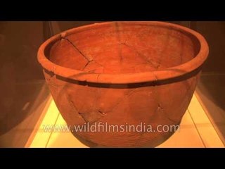 Large Trough from Late Harappan period on display at Rediscovering India 1961-2011