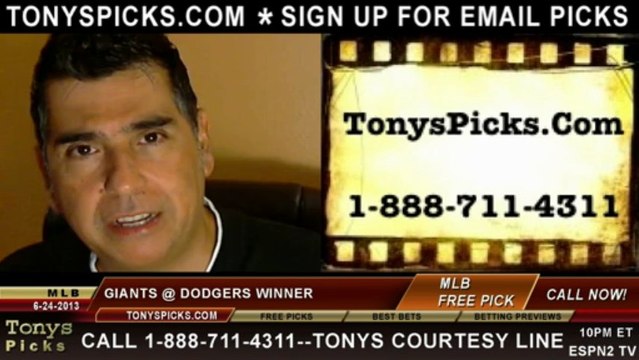 LA Dodgers vs. San Francisco Giants Pick Prediction MLB Odds Preview 6-24-2013