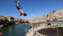 Trampoline Cliff Jumping : AWESOME