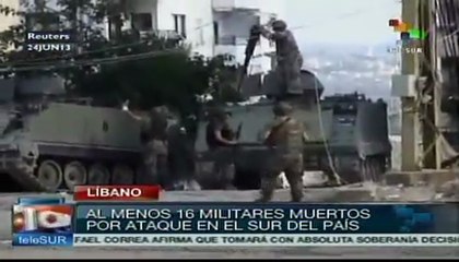 Mueren 16 soldados en choques en mezquita en Líbano