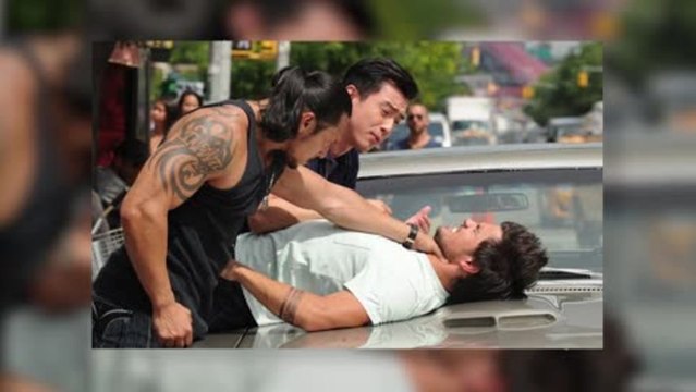 Taylor Lautner Gets Beating on 'Tracers' Set