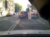 Biker VS car door... Violent accident!
