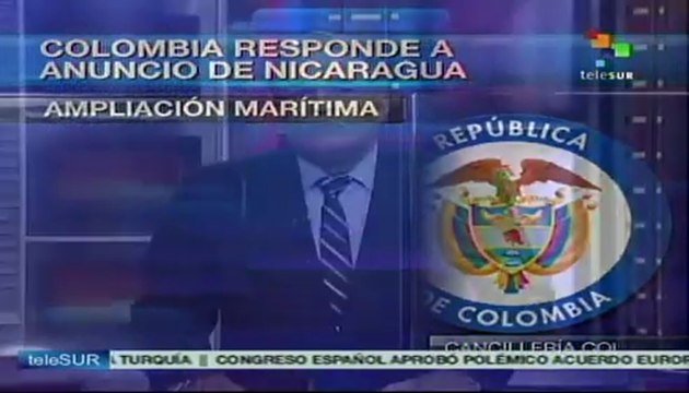 Colombia actuará con firmeza ante pedido marítimo de Nicaragua
