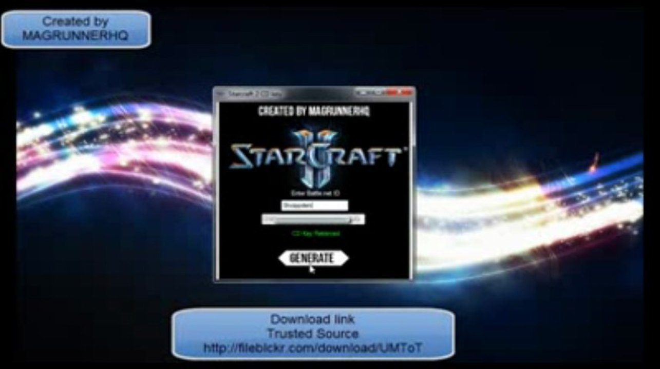Starcraft 2 CD Key Generator ' Générateur ' July - Août 2013 Update
