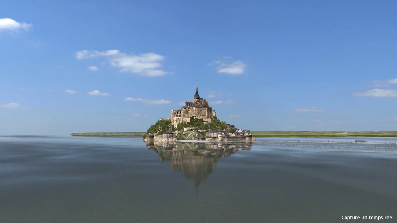 Maquette 3d du rétablissement du caractère maritime du Mont-Saint-Michel