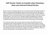 VoIP Service: Factors to Consider when Choosing a Voice over Internet Protocol Service