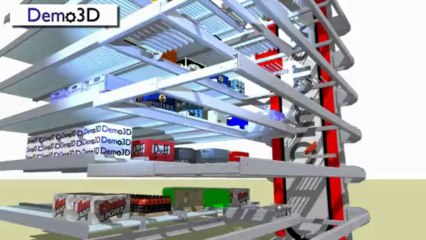 Emulate3D Qimarox Multi Level Sort Vertical Conveyor