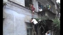 Chinese firefighters rescue trapped boy