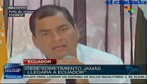 Correa asegura Ecuador no se someterá a chantajes