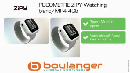 PODOMETRE ZIPY Watching blanc/MP4 4Gb