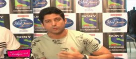 Farhan Akhtar on sets of Indian Idol