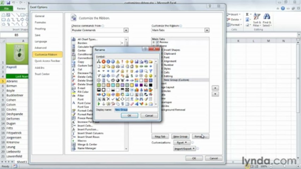 1402 Customizing the Ribbon bar