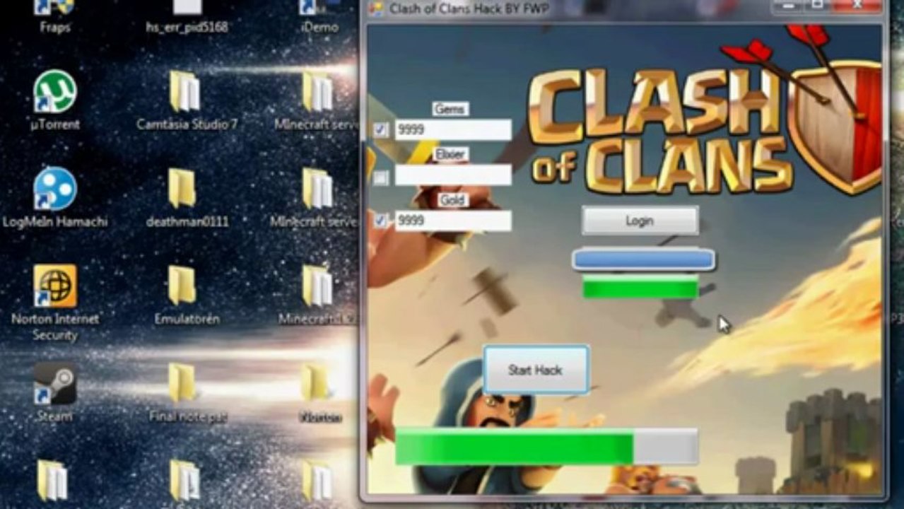 THE FIRST REAL CLASH OF CLANS HACK {Made by FWProduction}