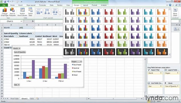1104 Creating and modifying a PivotChart