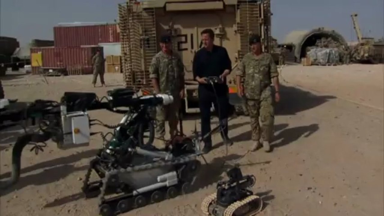 David Cameron takes control of bomb disposal robot