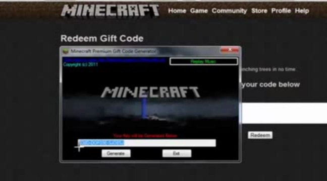 Minecraft Gift Code Generator * Générateur * July - Août 2013 Update