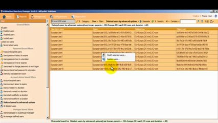 Active Directory Deleted Objects Advanced Restore