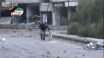 Syria - FSA rebels save calf from SAA snipers 14_11 LOL