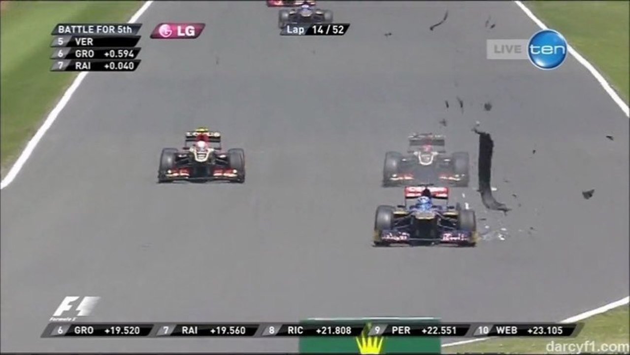 Formula 1 Britain 2013 Vergne Puncture
