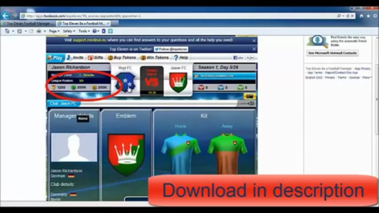 Top Eleven Football Manager Hack Token Cash No Survey - Mone