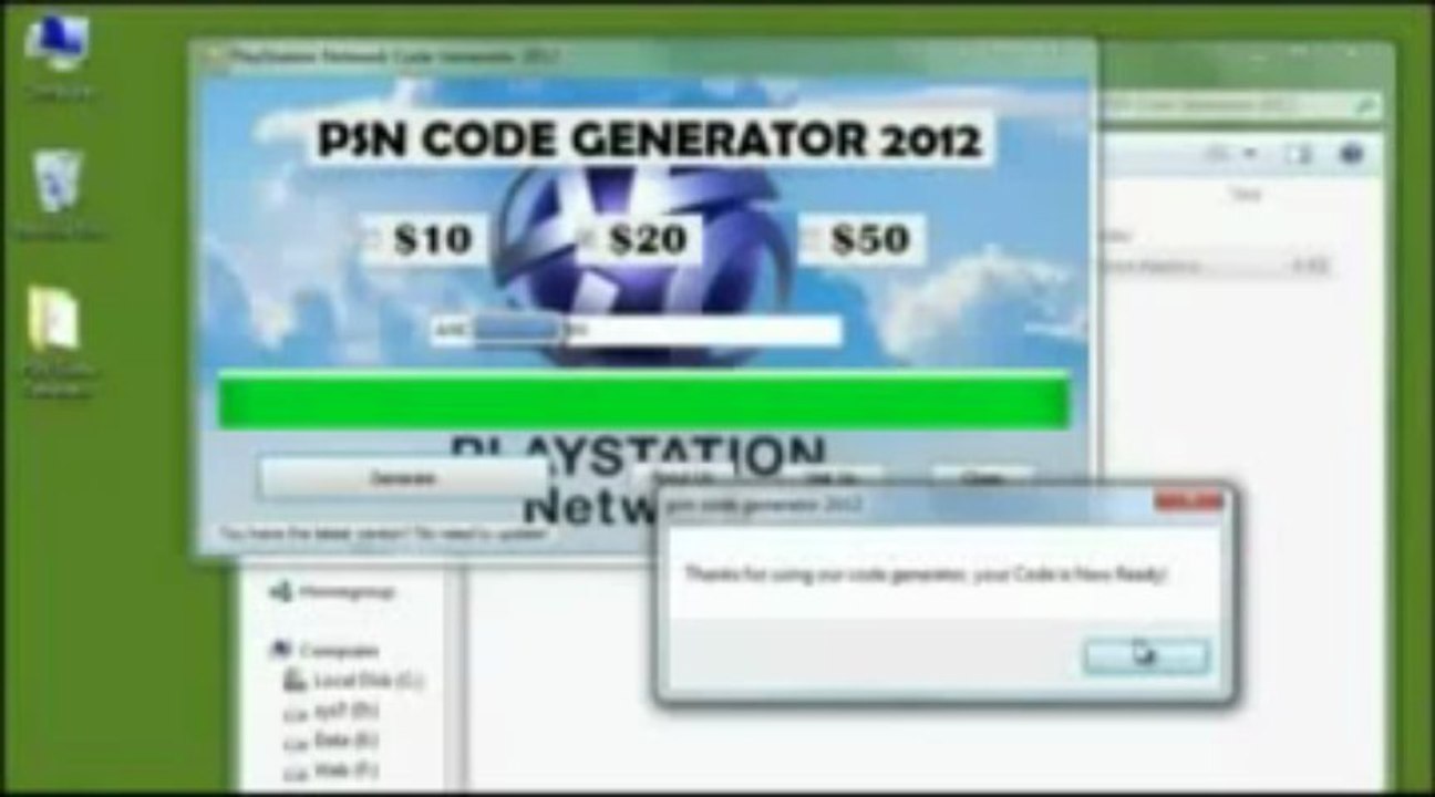 PSN Code Generator 2013 Link Download In Description