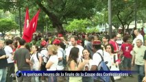 Brésil: manif avant la finale de la Coupe des Confédérations