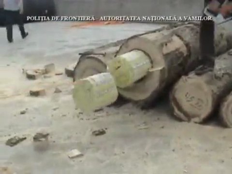 Contraband cigarettes hidden in a tree trunk!