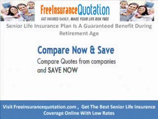 Senior Life Insurance Plan Is A Guaranteed Benefit During Retirement Age