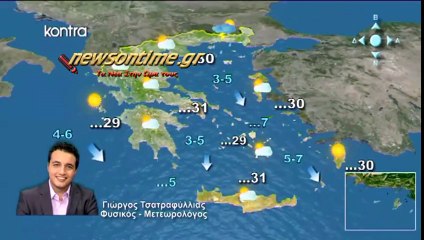 newsontime.gr - ΔΕΛΤΙΟ ΚΑΙΡΟΥ  ΔΕΥΤΕΡΑ 1-7-2013