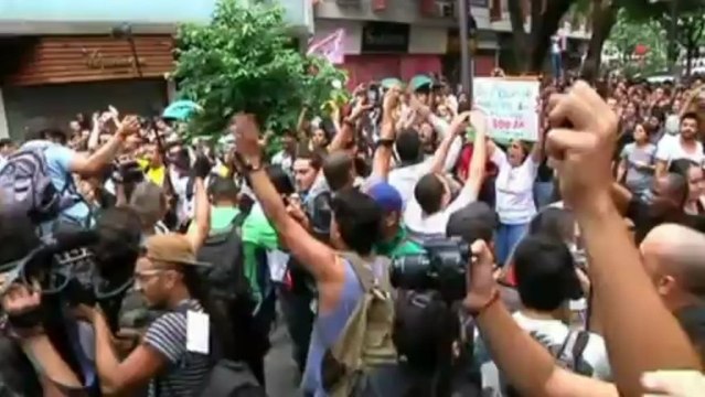 Demonstrators clash with police near Maracana
