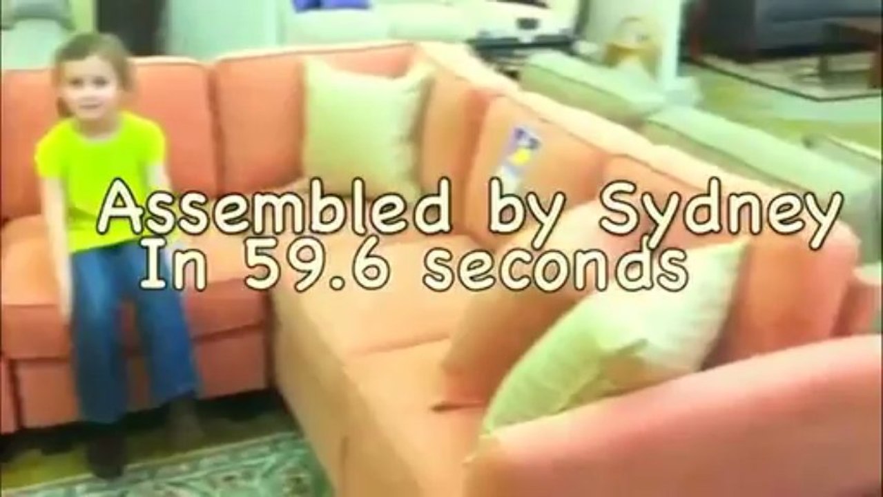 7 Year Old Assembles a Simplicity Sofa Sectional Unit in Less Than 1 Minute Without Tools