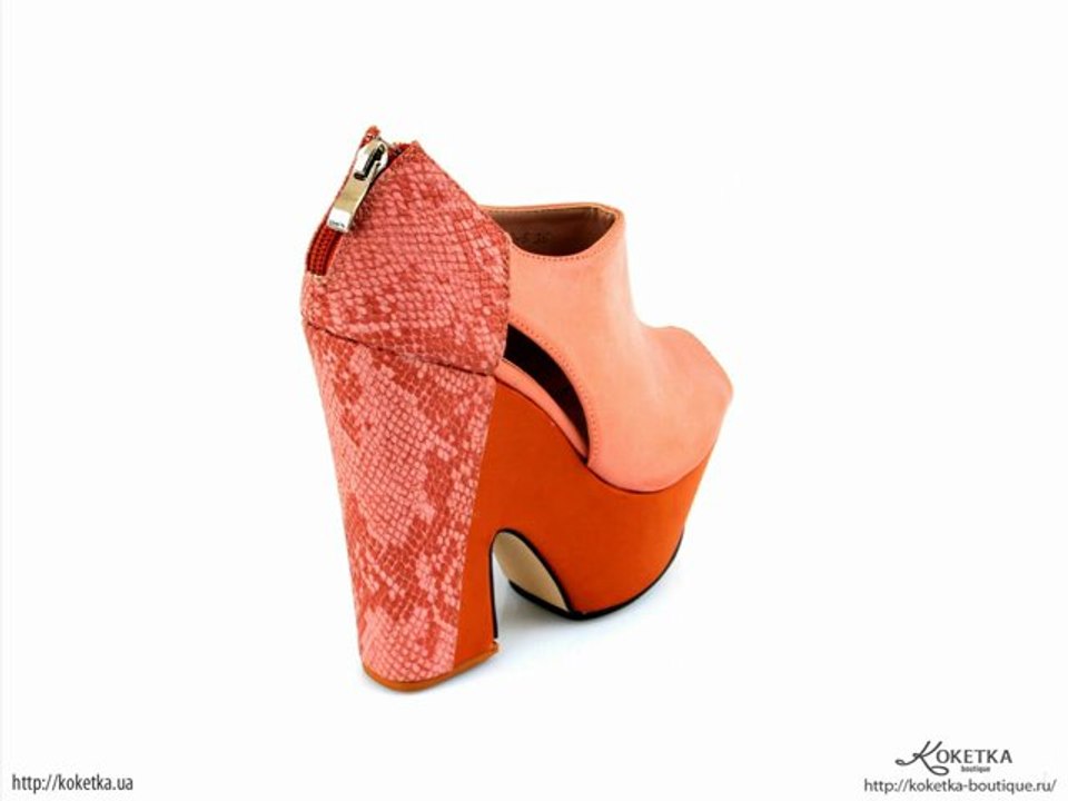 KOKETKA BOUTIQUE - новая коллекция обуви, туфли розово - оранжевые Qilisi