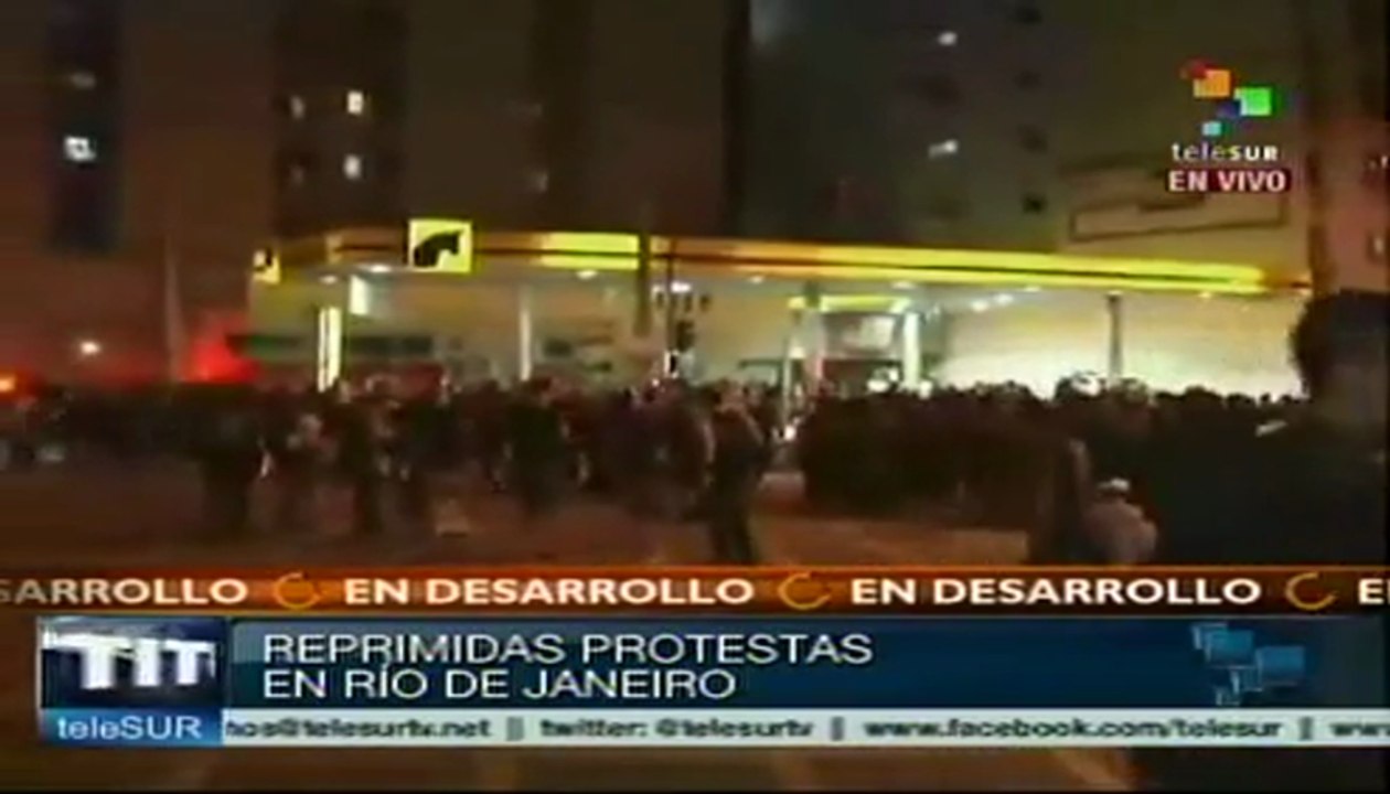 Miles de manifestantes son reprimidos en Brasil