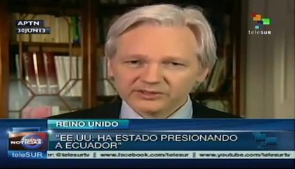 Denuncia Julian Assange que EE.UU. presiona a Ecuador en caso Snowden