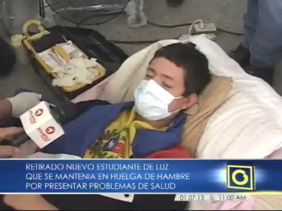 Por problemas de salud retiran a estudiante que mantuvo 409 horas de huelga de hambre en Rectorado de LUZ